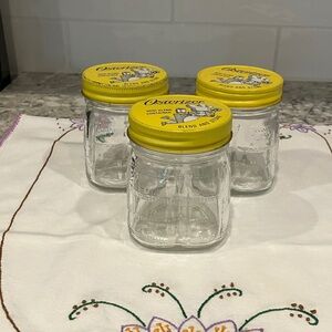 ThreeVintage Osterizer Mini Blend Glass Containers with Metal Lids